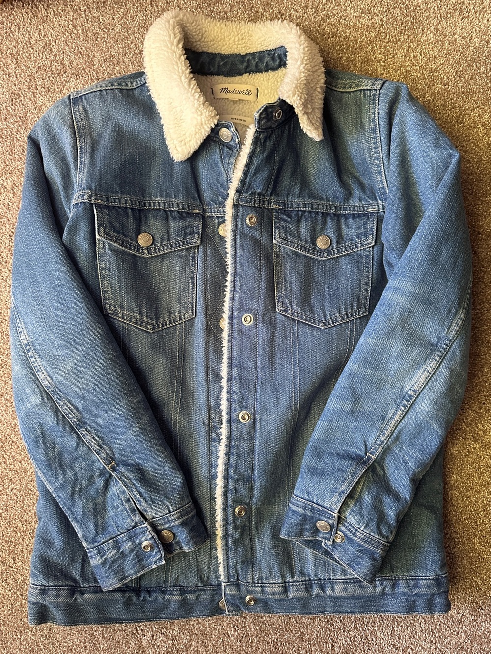 Madewell Men’s Light Blue Denim Sherpa-Lined Jacket
